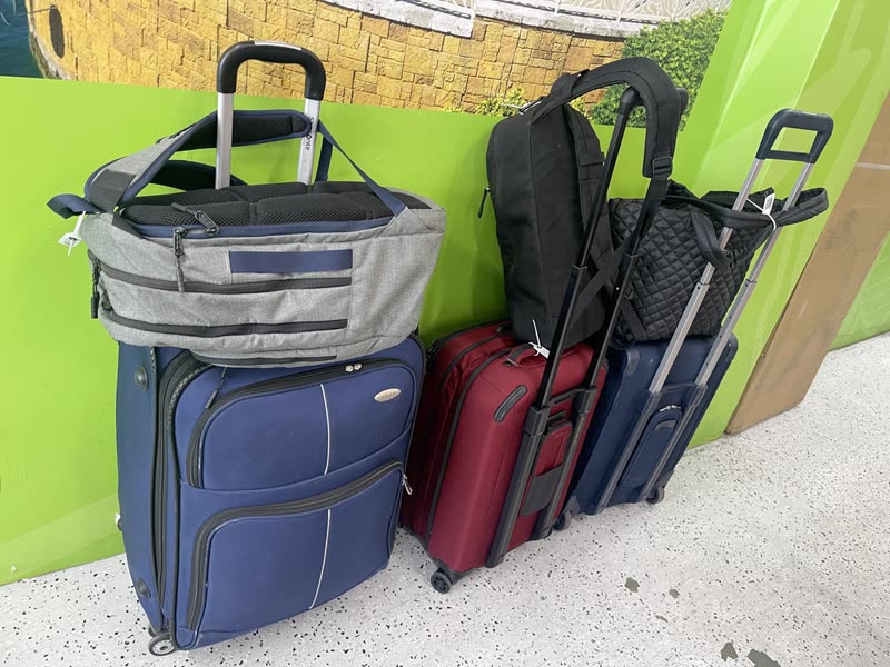 Luggage stored at the Miami Beach shop